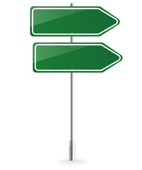PNG. Blank green traffic road sign  isolated on transparent background. PNG illustration.