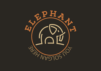 Elephant Vector Logo Line Art Illustration Memory Icon