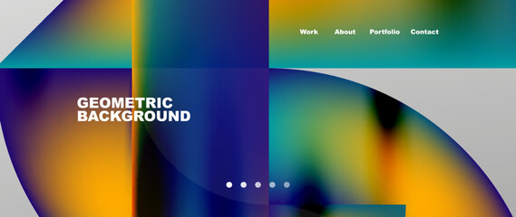 Minimal geometric abstract background. Circle and line design. Trendy techno business template for wallpaper, banner, background or landing