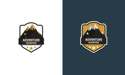 Journey Into The Wild. Badge, T-Shirt Design On A Dark Background.
