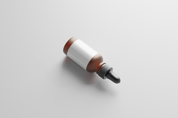 frosted amber glass dropper bottle mockup