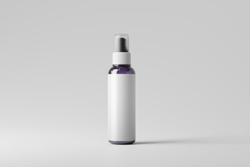 violet glass spray bottle mockup