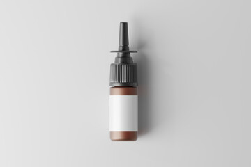 frosted amber glass nasal spray bottle mockup