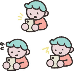 スマホを操作する人イラスト素材