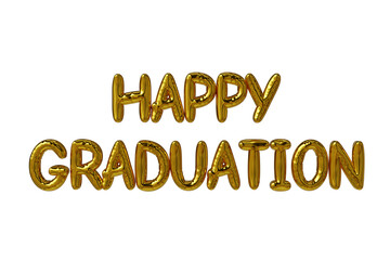 graduation pary decoration typo foil balloons,3d rendering