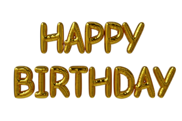 birthday party decoration typo foil balloons,3d rendering