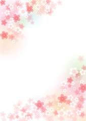 ふんわり華やか桜フレームデザイン、背景