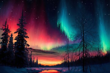 Rainbow Colored Aurora - Rainbow Norhtern Lights