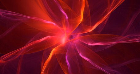 3D rendering abstract multicolor fractal light background