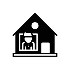 Black solid icon for stayed