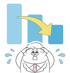 業績ダウンに焦るビジネスマン