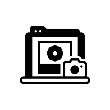 Black solid icon for webshots