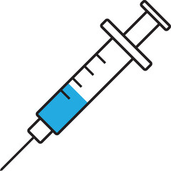 Injection needle syringe vaccine medical icon Vector illustration.