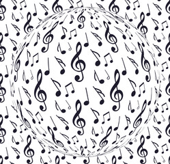 music note abstract design background