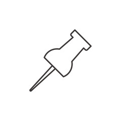 シンプルな押しピンの線画のアイコン