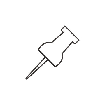 recommend clip art: シンプルな押しピンの線画のアイコン