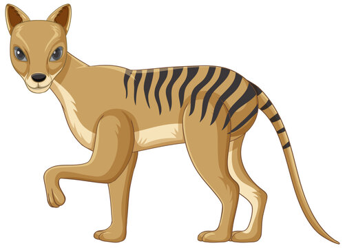 recommend clip art: Tasmanian tiger extinct animal vector