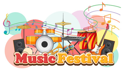 Music festival text banner design