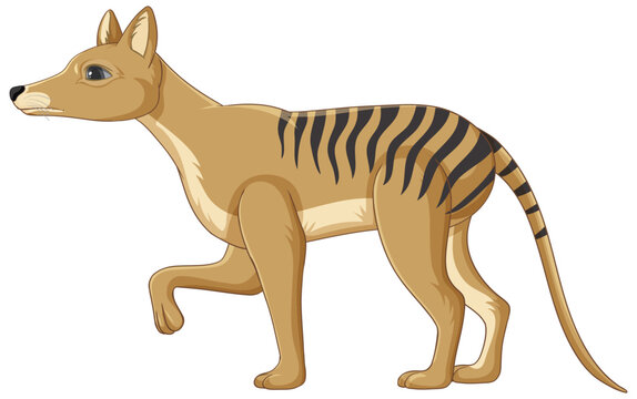 recommend clip art: Tasmanian tiger extinct animal vector