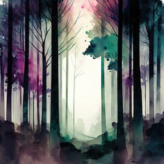 watercolor woods