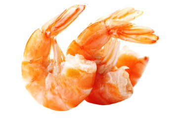 Shrimps isolated - obrazy, fototapety, plakaty
