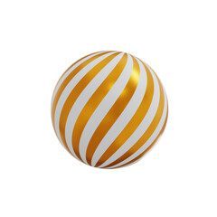 Obraz premium 3d render of Christmas balls with golden stripes isolated on beige background
