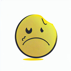 Fototapeta premium Sad smiley crying. generative ai