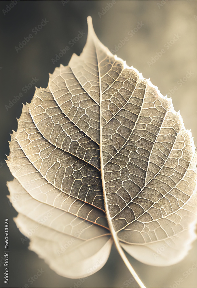 Poster Beautiful abstract leaf in neon light. Minimalism modern style concept. Background pattern for design