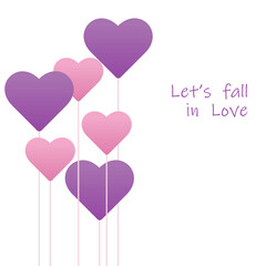 Let's fall in love, valentine greeting, valentine card