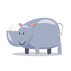 rhinoceros cartoon character vector illustration