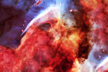 Beautiful red space nebula. Elements of this image furnished by NASA