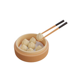 3d illustration of asian food Dumpling