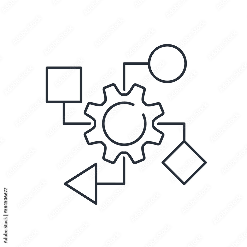 Poster reformatting. change the type, form, character of something. adapt. vector linear icon isolated on w