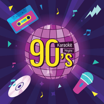 90s Karaoke Night Party Invitation