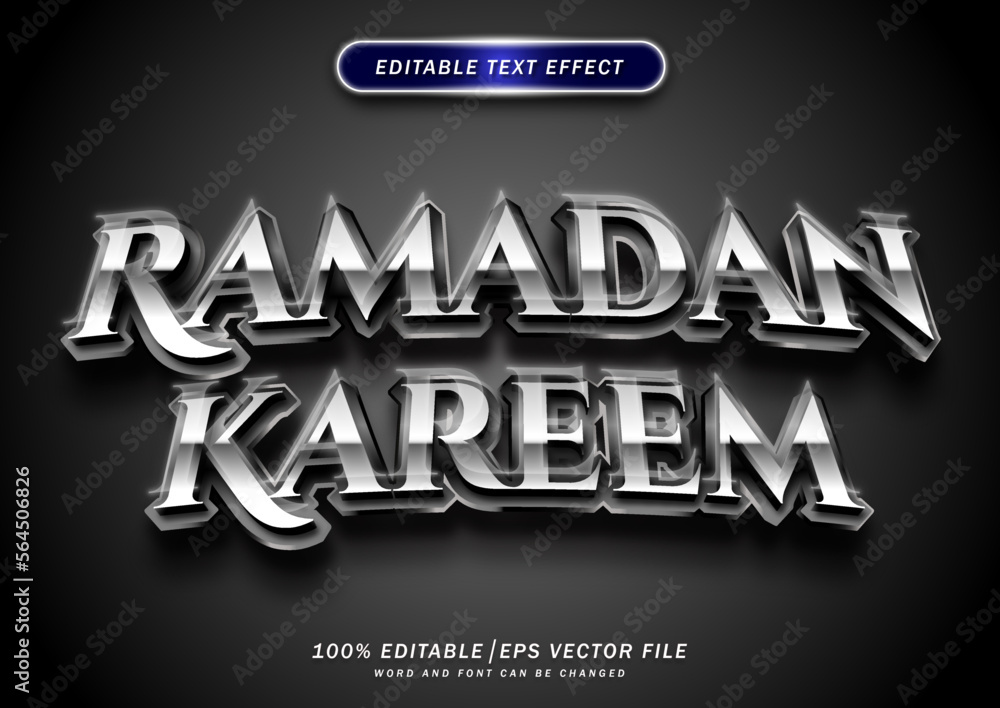 Poster Luxury Ramadan kareem text effect. editable mockup font. text style effect.