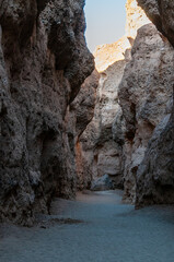 Landscape shot from within sesriem canyon, Namibia, around sunset.