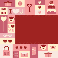 Valentine element, Decoretive thing about Love concept with space for text