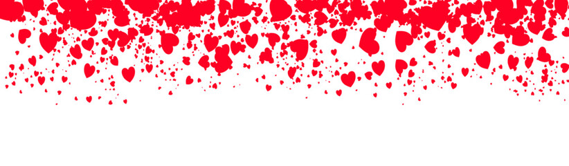 Fototapeta na wymiar High resolution love valentine background with red petals of hearts on transparent background