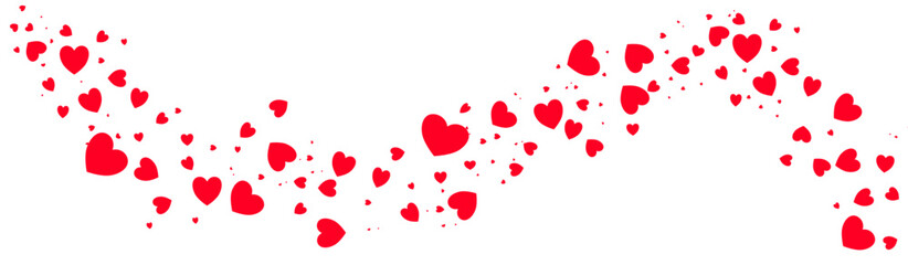 High resolution love valentine background with red petals of hearts on transparent background
