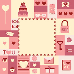 Valentine element, Decoretive thing about Love concept with space for text