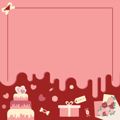 Valentine element, Decoretive thing about Love concept with space for text