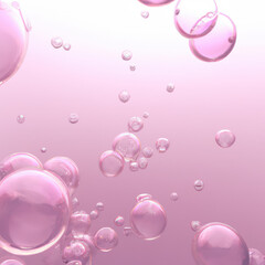 3D clear pink bubble or collagen for serum skincare ads banner. beauty skincare solution concept.  Generative AI. 