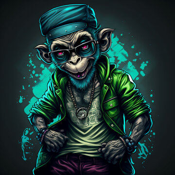 Monkey Cyber Punk Hiphop