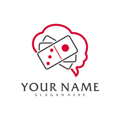 Brain Domino logo vector template, Creative Domino logo design concepts