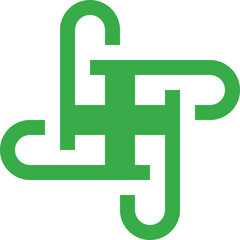 Green logo design geometric shape vector