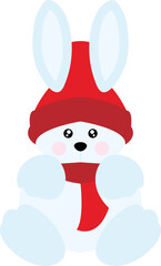 rabbit with hat and scarf vector image