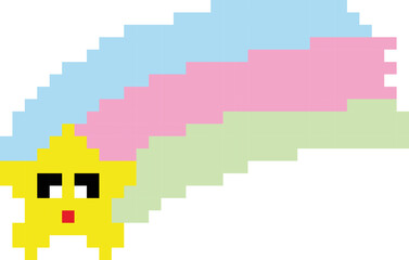 Fototapeta premium shooting star pixel art vector image
