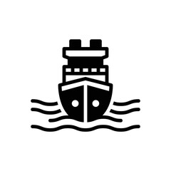 Black solid icon for ship