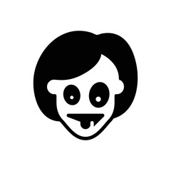 Black solid icon for weird