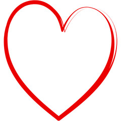 Red heart icon symbol for valentines day